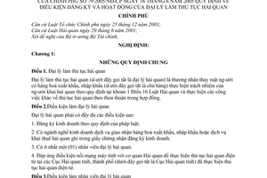 Nghị định 79/2005/NĐ-CP điều kiện đăng ký hoạt động đại lý làm thủ tục hải quan