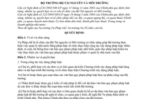 Quyết định 03/2005/QĐ-BTNMT chức năng, nhiệm vụ, quyền hạn Vụ Pháp chế