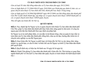 Quyết định 40/2005/QĐ-UB thành lập Sở Ngoại vụ thuộc Ủy ban nhân dân Cần Thơ