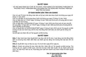 Quyết định 1775/2005/QĐ-UBND Quy chế tổ chức, hoạt động Hội đồng thẩm định và phương thức thẩm định Báo cáo đánh giá tác động môi trường