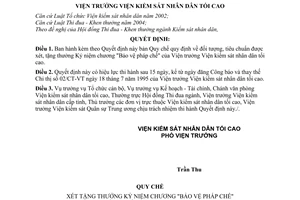Quyết định 109/2005/QĐ-VKSTC-VP Quy chế tặng Kỷ niệm chương