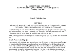 Hiệp định hợp tác kinh tế kỹ thuật giữa Việt Nam Hoa Kỳ 2005