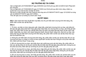 Quyết định 37/2005/QĐ-BTC mức chế độ thu nộp quản lý sử dụng phí thẩm định chương trên băng đĩa phần mềm vật liệu khác