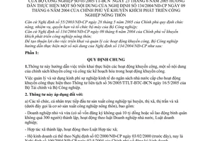 Thông tư 03/2005/TT-BCN khuyến khích phát triển công nghiệp nông thôn hướng dẫn thực hiện Nghị định 134/2004/NĐ-CP