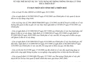 Quyết định 2123/QĐ-UBND 2005 dự án Xây dựng hệ thống thông tin địa lý Thừa Thiên Huế