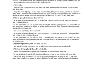 Công văn 2160/TCT-VP thực hiện thống nhất kỹ thuật trình bày văn bản