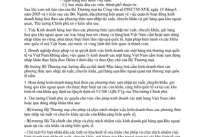 Công văn 935/TTg-KTTH kinh doanh tạm nhập tái xuất, chuyển khẩu và gửi hàng qua kho ngoại quan