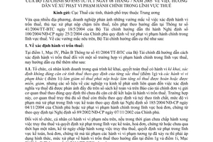Công văn 8585/TC/TCT hướng dẫn về xử phạt vi phạm hành chính trong lĩnh vực thuế