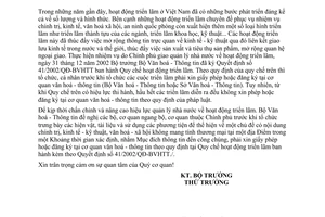 Công văn 2591/BVHTT-VHTTCS  thực hiện Quy chế hoạt động triển lãm