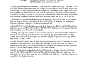 Công văn 609/CV-QLNH hướng dẫn việc thực hiện QĐ 921/QĐ-NHNN hạn mức mới về ngoại tệ phải khai báo Hải quan cửa khẩu