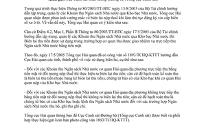 Công văn 2816/TCHQ-KTTT năm 2005 biên lai nộp thuế