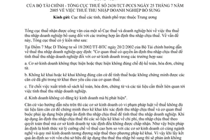 Công văn 2438/TCT-PCCS  thuế thu nhập doanh nghiệp bổ sung