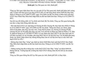 Công văn 9338/BTC-TCHQ thuế giá trị gia tăng mặt hàng thuộc nhóm 8448