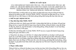 Thông tư liên tịch 01/2005/TTLT-VKSTC-TATC-BCA-BQP hướng dẫn quy định pháp luật trong công tác thống kê hình sự tội phạm