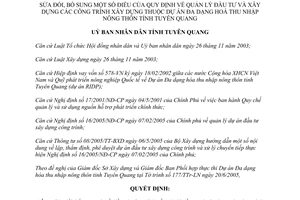 Quyết định 52/2005/QĐ-UBND sửa đổi quản lý đầu tư xây dựng công trình thuộc Dự án Đa dạng hóa thu nhập