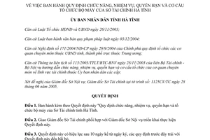 Quyết định 54/2005/QĐ-UB-NV về Quy định chức năng nhiệm vụ quyền hạn và tổ chức