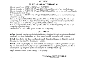 Quyết định 2724/2005/QĐ-UBND quản lý quy hoạch dự án đầu tư xây dựng công trình