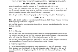 Quyết định số 45/2005/QĐ-UB đổi tên Chi cục Bảo vệ phát triển nguồn lợi thủy