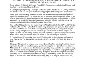 Nghị quyết 08/2005/NQ-CP phiên họp Chính phủ thường kỳ tháng 6 năm 2005