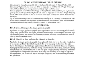Quyết định 115/2005/QĐ-UBND sử dụng nguồn thu từ đấu giá quyền sử dụng đất