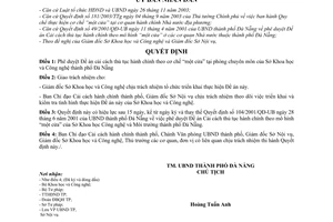 Quyết định 81/2005/QĐ-UBND phê duyệt Đề án cải cách thủ tục hành chính