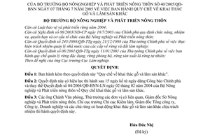 Quyết định 40/2005/QĐ-BNN Quy chế khai thác gỗ lâm sản khác