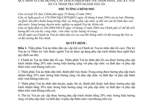 Quyết định 171/2005/QĐ-TTg chế độ phụ cấp trách nhiệm Thẩm phán, Thư ký Toà án Thẩm tra viên ngành Toà án