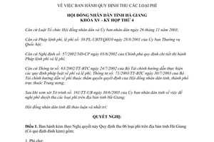 Nghị quyết 06/2005/NQ-HĐND quy định thu phí