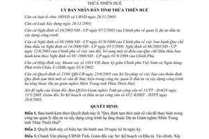 Quyết định 2258/2005/QĐ-UBND quản lý đầu tư xây dựng công trình hạ tầng Huế