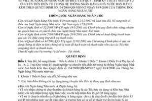 Quyết định 1014/2005/QĐ-NHNN quy trình nghiệp vụ chuyển tiền điện tử sửa đổi Quyết định 134/2000/QĐ-NHNN2