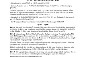 Quyết định 2313/2005/QĐ-UBND cước vận chuyển hàng hóa