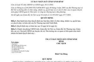 Quyết định 1543/2005/QĐ-UBND chức năng cơ cấu tổ chức Sở Thương mại Ninh Bình