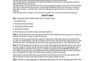 Quyết định 45/2005/QĐ-BTC Chế độ kế toán Dự trữ quốc gia