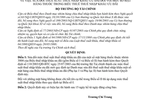 Quyết định 48/2005/QĐ-BTC sửa đổi thuế suất thuế NK ưu đãi mặt hàng thuốc trong Biểu thuế thuế nhập khẩu ưu đãi