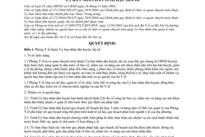 Quyết định 31/2005/QĐ-UBND chức năng, nhiệm vụ, quyền hạn cơ cấu tổ chức phòng y tế