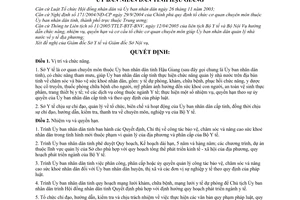 Quyết định 30/2005/QĐ-UBND  chức năng, nhiệm vụ, quyền hạn cơ cấu tổ chức bộ máy Sở Y tế Hậu Giang