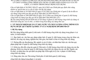 Thông tư 12/2005/TT-BXD hướng dẫn nội dung Quản lý chất lượng công trình xây dựng Điều kiện năng lực tổ chức cá nhân hoạt động xây dựng