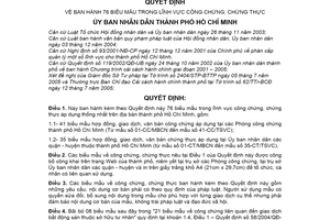 Quyết định 123/2005/QĐ-UBND 76 biểu mẫu trong công chứng thực