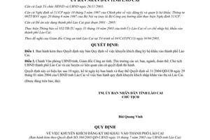 Quyết định 360/2005/QĐ-UBND khuyến khích đăng ký hộ khẩu Lào Cai