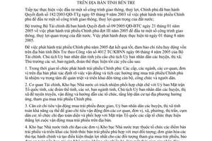 Chỉ thị 16/2005/CT-UBND triển khai phát hành trái phiếu Chính phủ 2005 Bến Tre