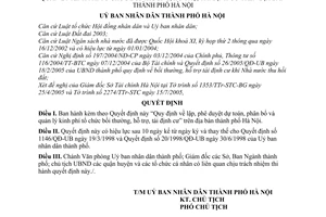 Quyết định 106/2005/QĐ-UB Quy định  lập phê duyệt dự toán  phân bổ  quản lý kinh phí tổ chức bồi thường hỗ trợ tái định cư