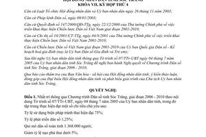 Nghị quyết 04/2005/NQ-HĐND Chương trình Dân số Sóc Trăng 2006 2010