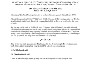 Nghị quyết 01/2005/NQ-HĐND Quy định chế độ công tác phí chi Hội nghị