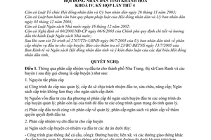 Nghị quyết 14/2005/NQ-HĐND  phân cấp nhiệm vụ đầu tư