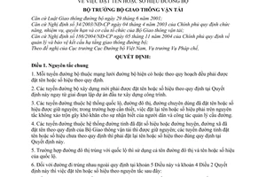 Quyết định 36/2005/QĐ-BGTVT đặt tên số hiệu đường bộ