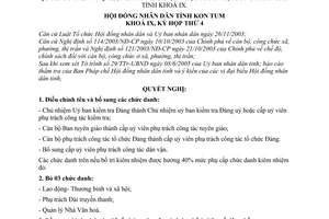 Nghị quyết 10/2005/NQ-HĐND điều chỉnh  Nghị quyết 19/2004/NQ-HĐ