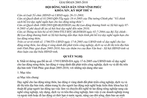 Nghị quyết 05/2005/NQ-HĐ dạy nghề cho lao động nông thôn, lao động