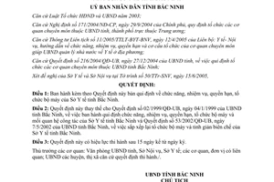Quyết định 91/2005/QĐ-UB nhiệm vụ quyền hạn tổ chức bộ máy Sở Y tế Bắc Ninh