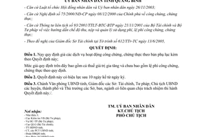 Quyết định 36/2005/QĐ-UBND giá dịch vụ hoạt động công chứng chứng thực Quảng Bình