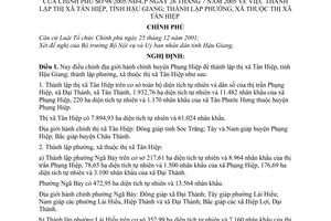 Nghị định 98/2005/NĐ-CP thành lập thị xã Tân Hiệp, tỉnh Hậu Giang, thành lập phường, xã thuộc Tân Hiệp